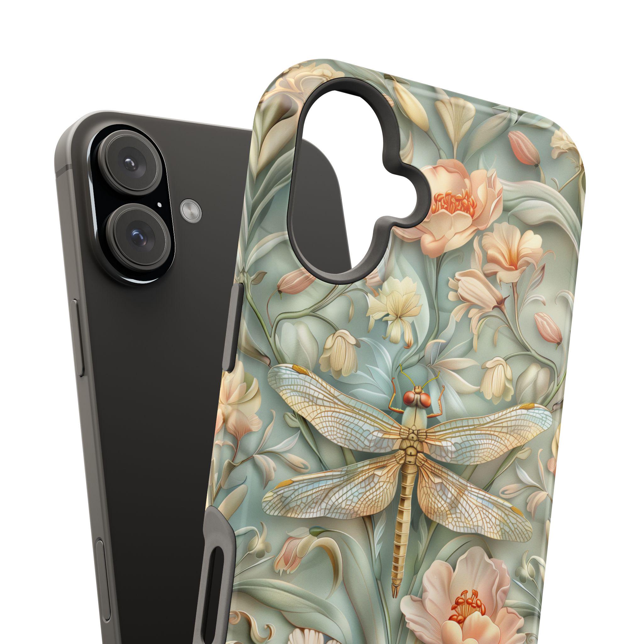 William Morris Dragonfly Floral MagSafe iPhone Tough Case