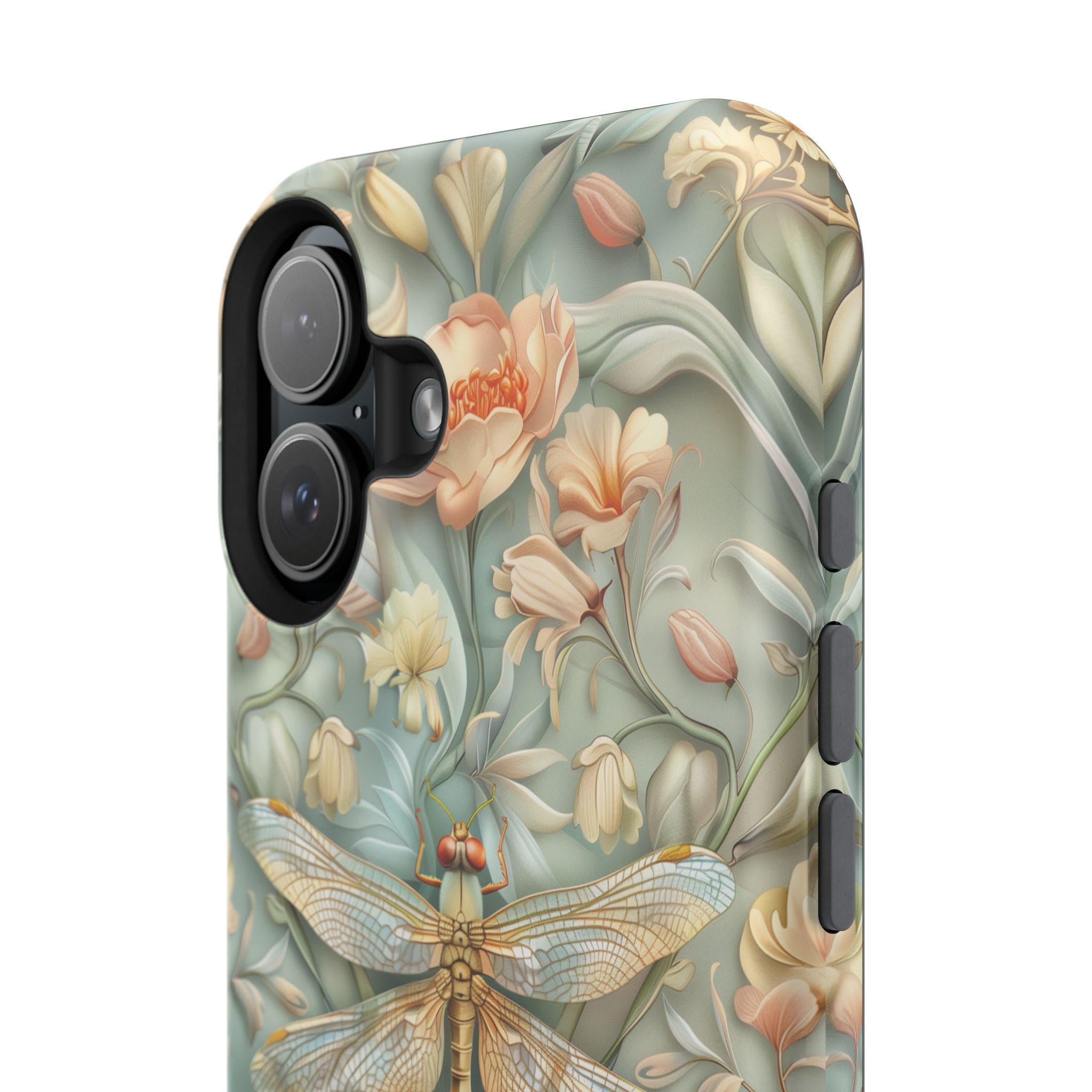 William Morris Dragonfly Floral MagSafe iPhone Tough Case