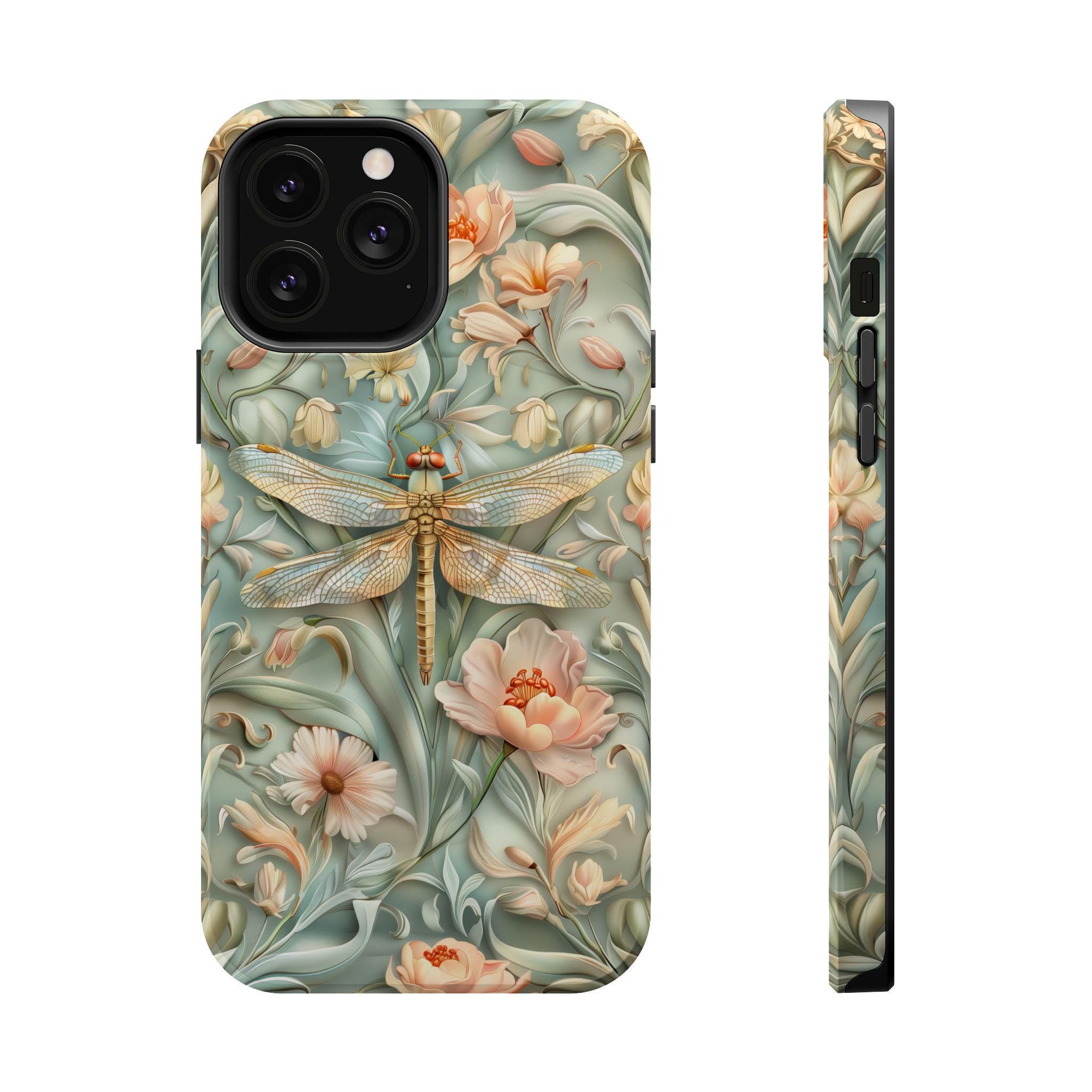 William Morris Dragonfly Floral MagSafe iPhone Tough Case
