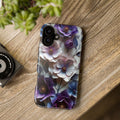 Elegant Floral MagSafe iPhone Case: Purple & Blue Bloom Design for 13-16 Series (All Models)