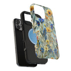 Botanical Meadow MagSafe iPhone Case: Floral Tough Cover with Soft Wildflower Design