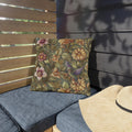 Elegant Hummingbird Floral Outdoor Pillow: William Morris Inspired Garden Cushion for Patio & Porch