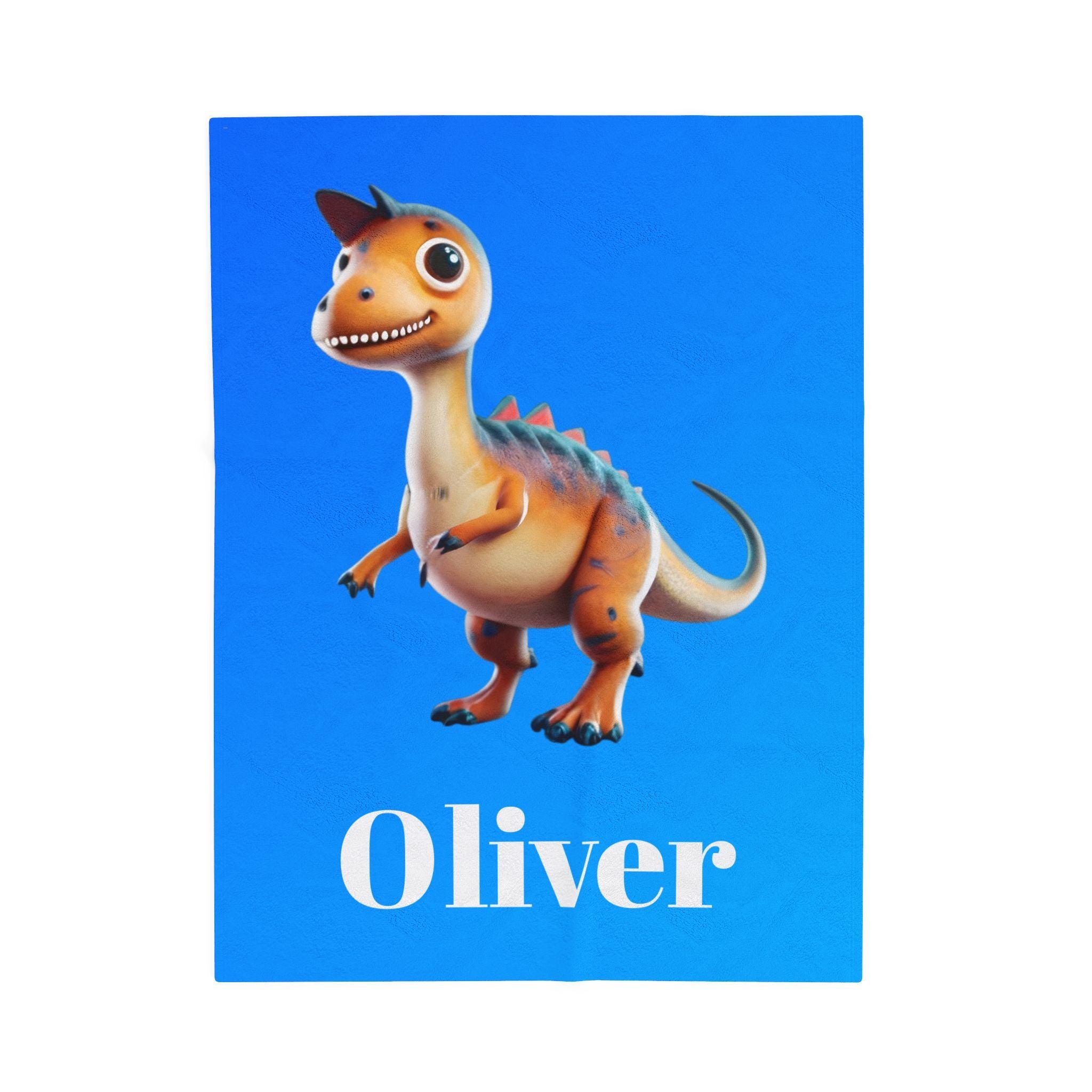 Custom Dinosaur Throw Blanket: Personalized Velveteen Plush for Kids' Bedrooms