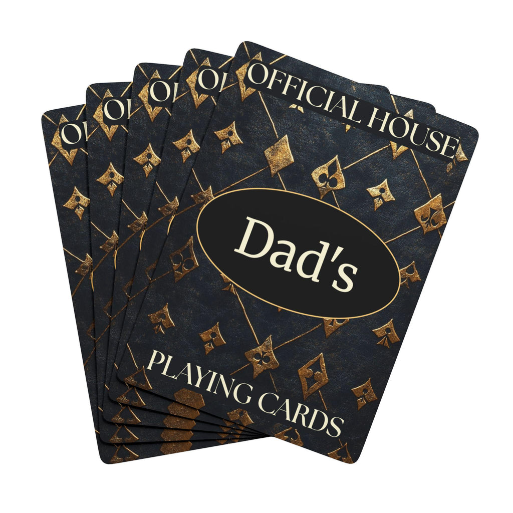 Personalized Gold & Black Playing Cards: Custom Deck for Dad, Grandpa, Game Night Gifts