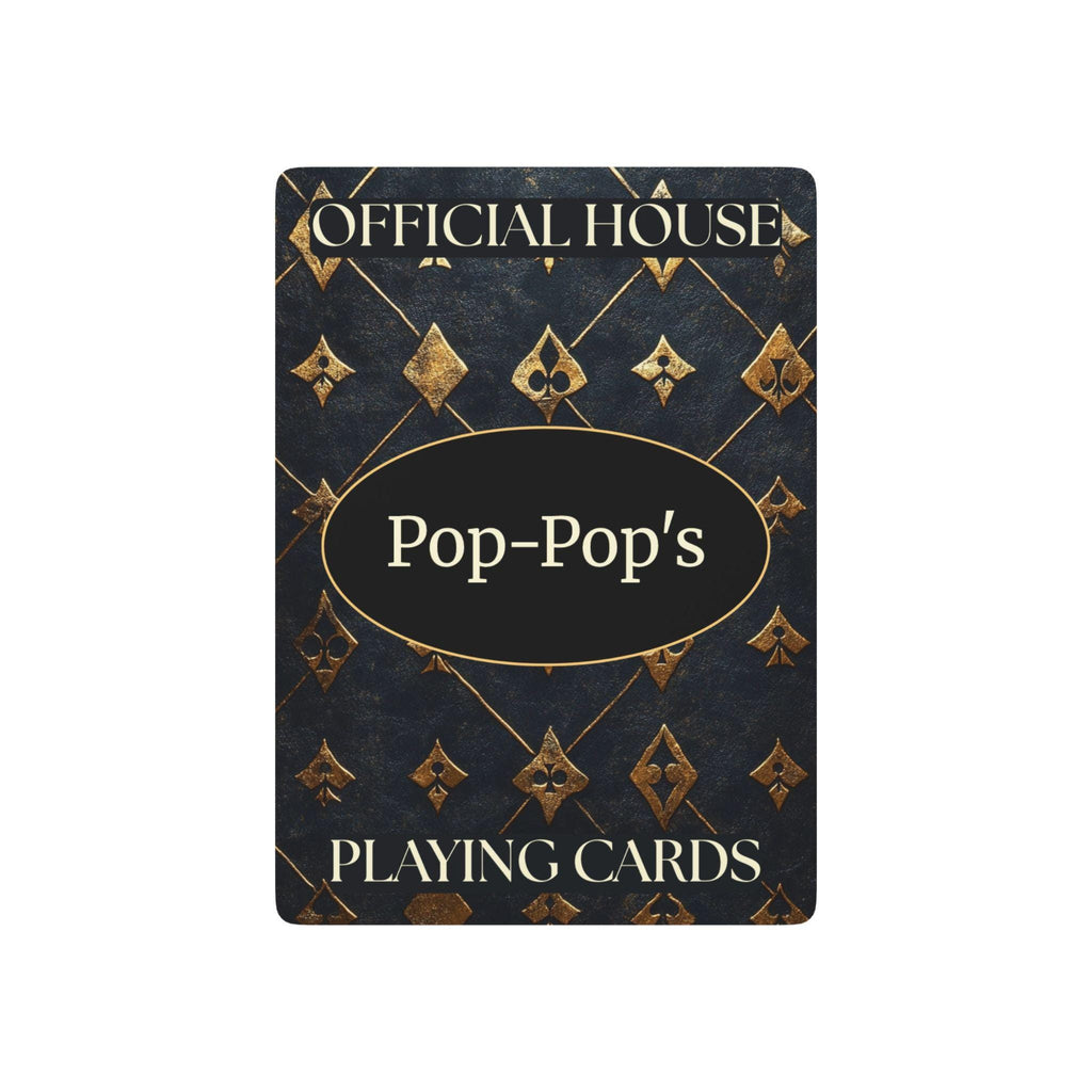 Personalized Gold & Black Playing Cards: Custom Deck for Dad, Grandpa, Game Night Gifts