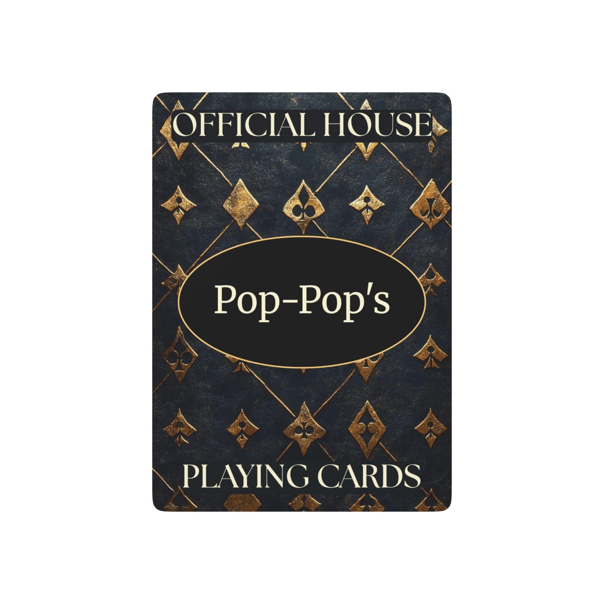 Personalized Gold & Black Playing Cards: Custom Deck for Dad, Grandpa, Game Night Gifts