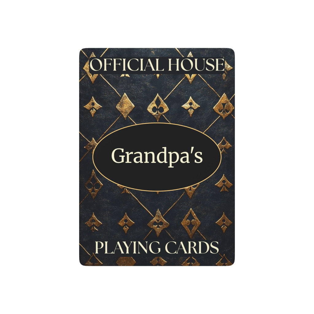 Personalized Gold & Black Playing Cards: Custom Deck for Dad, Grandpa, Game Night Gifts