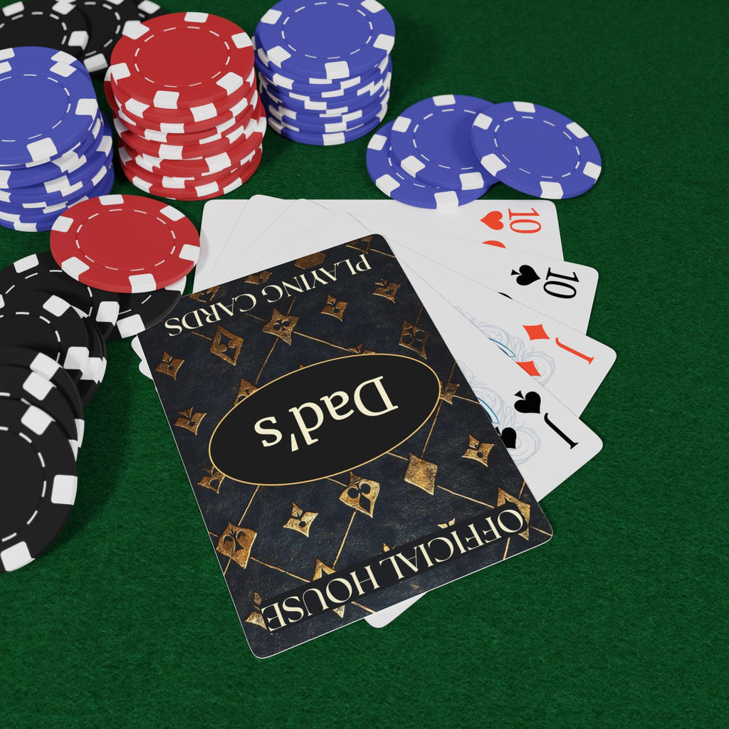 Personalized Gold & Black Playing Cards: Custom Deck for Dad, Grandpa, Game Night Gifts