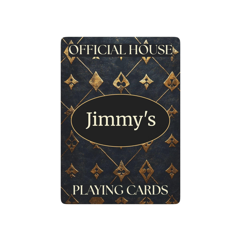 Personalized Gold & Black Playing Cards: Custom Deck for Dad, Grandpa, Game Night Gifts