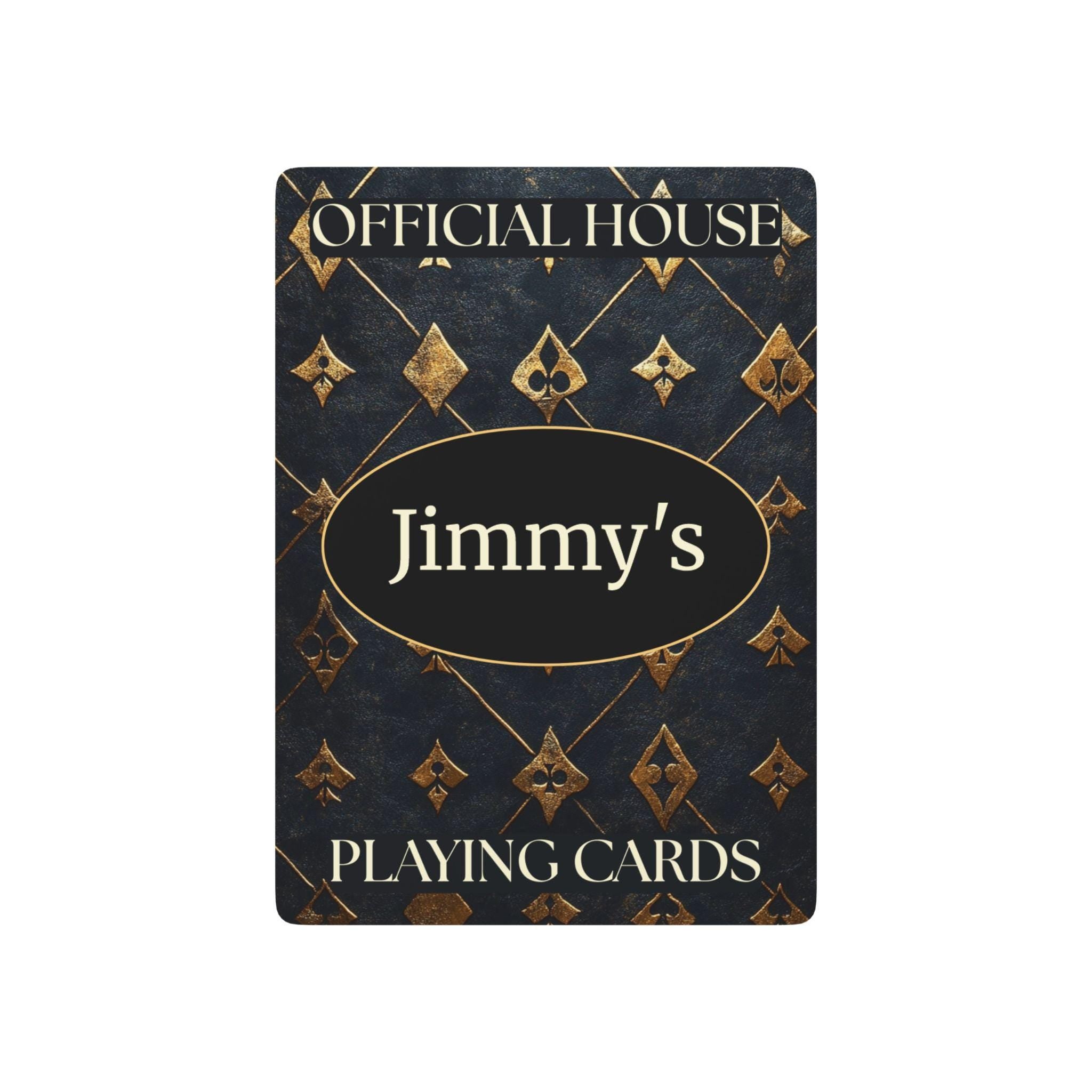 Personalized Gold & Black Playing Cards: Custom Deck for Dad, Grandpa, Game Night Gifts