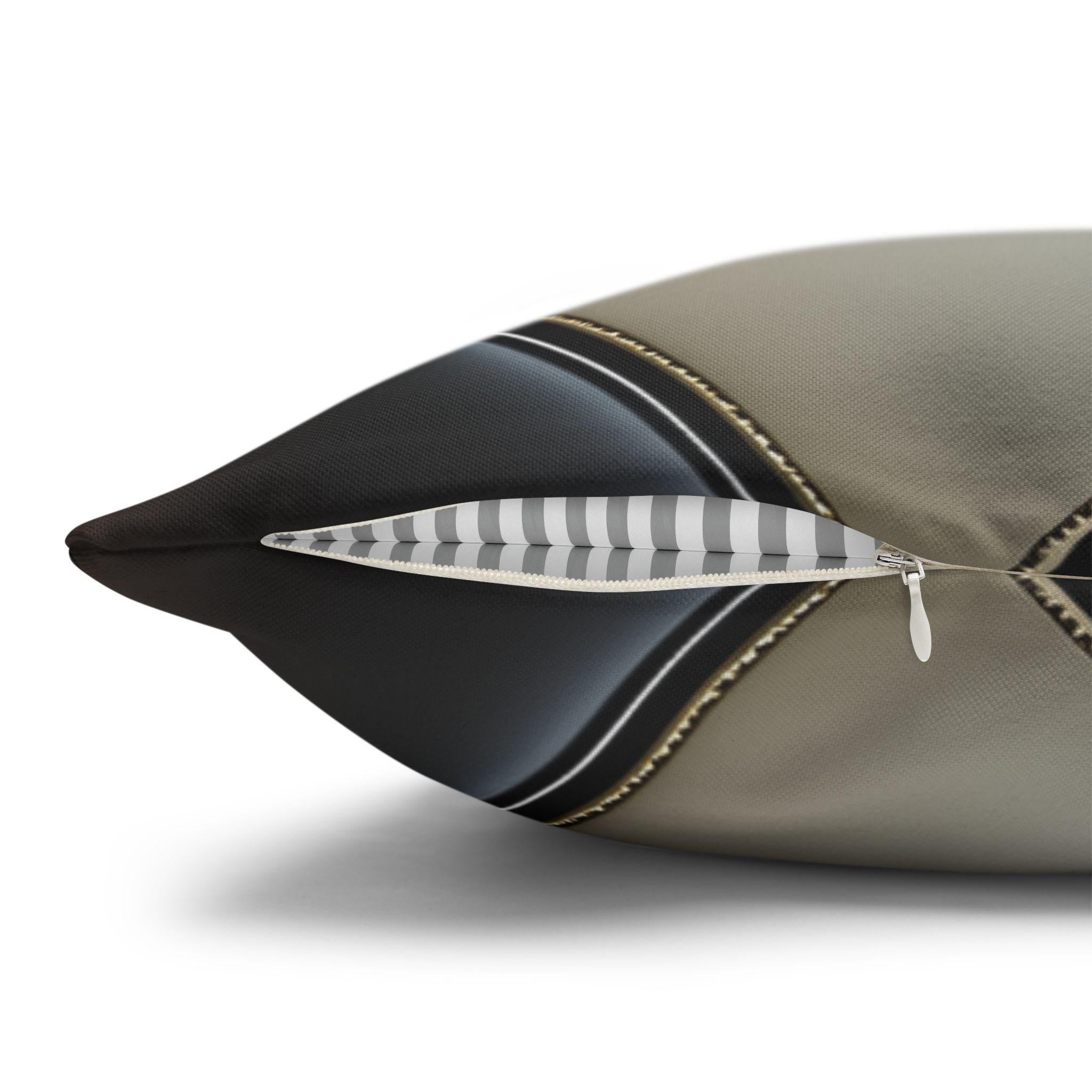 Racing Flag Checkered Pillow Cover: Black & White Cushion for Mancave, Office, Game Room Decor