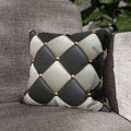 Racing Flag Checkered Pillow Cover: Black & White Cushion for Mancave, Office, Game Room Decor