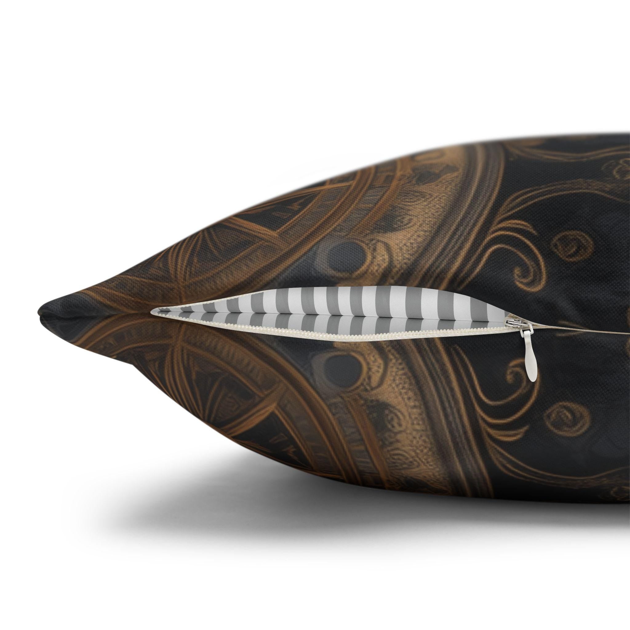 Steampunk Gear Pillow Cover: Vintage Mechanical Design for Workshop, Office, Sci-Fi Decor