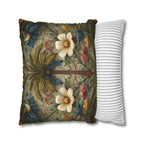 William Morris Tropical Palm Pillow Cover: Exotic Floral Cushion