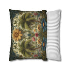 William Morris Inspired Tropical Palm Tree Pillow Cover: Sunset Coastal Botanical Cushion Decor
