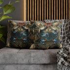 William Morris Inspired Blue Crab Coastal Pillow Cover: Maryland Nautical Charm for Home Decor