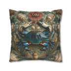 William Morris Inspired Blue Crab Coastal Pillow Cover: Maryland Nautical Charm for Home Decor
