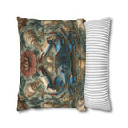 William Morris Inspired Blue Crab Coastal Pillow Cover: Maryland Nautical Charm for Home Decor