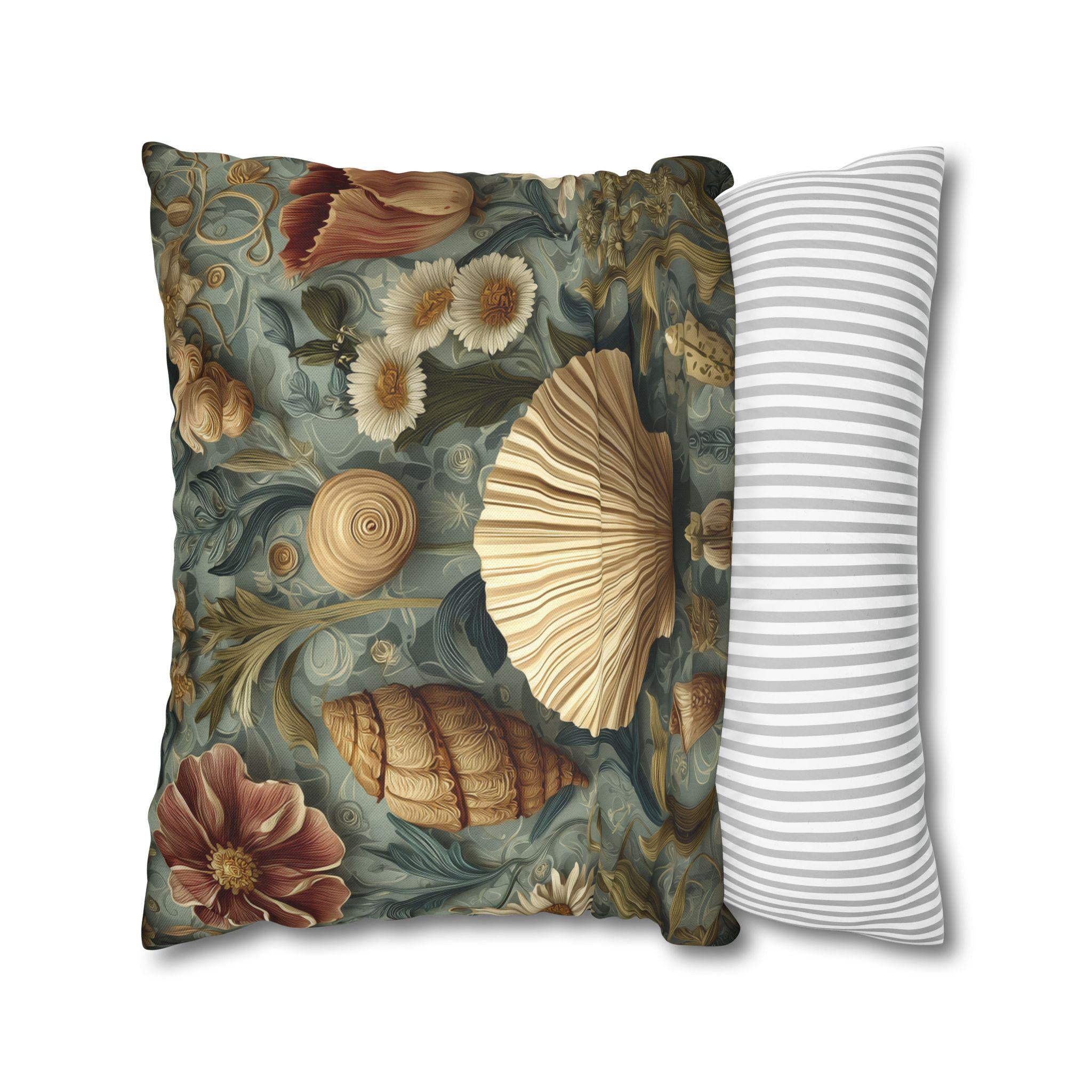 William Morris Seashell Pillow Cover: Coastal Cottage Cushion