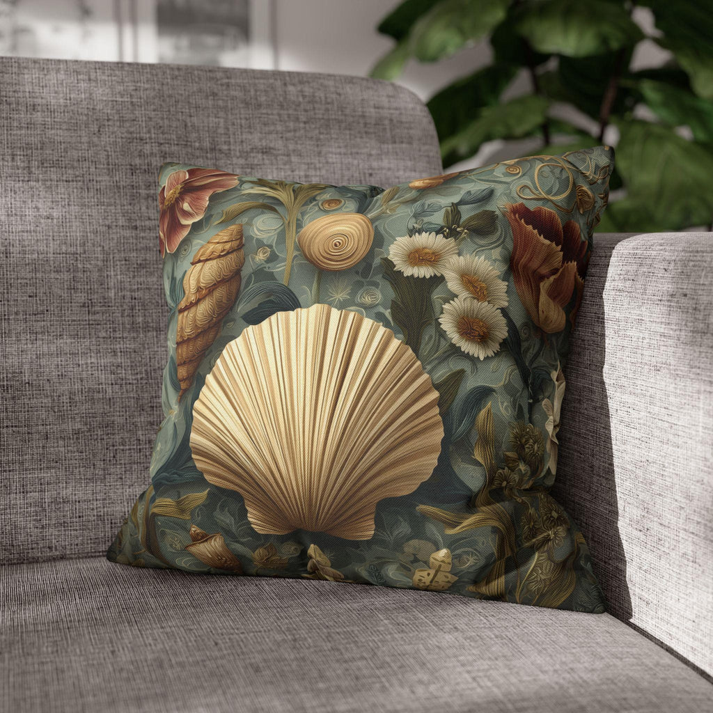 William Morris Seashell Pillow Cover: Coastal Cottage Cushion