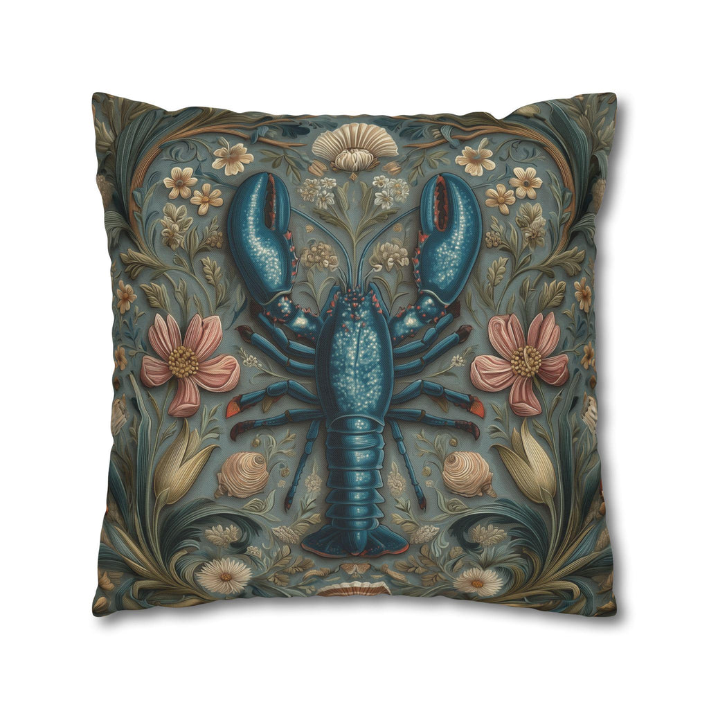William Morris Lobster Pillow Cover: Coastal Maine Decor