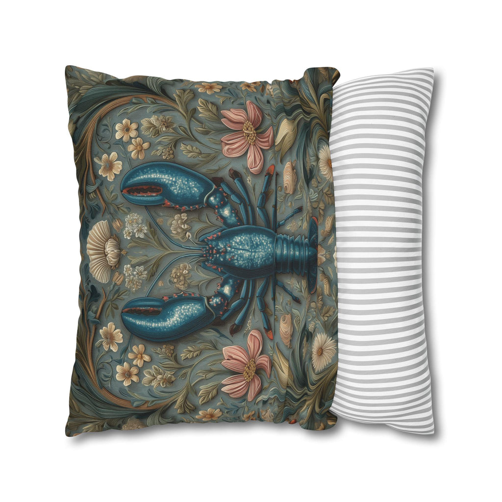 William Morris Lobster Pillow Cover: Coastal Maine Decor