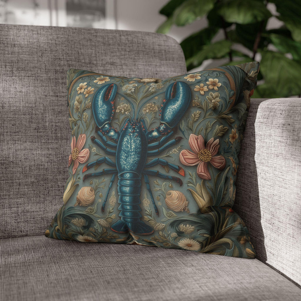 William Morris Lobster Pillow Cover: Coastal Maine Decor