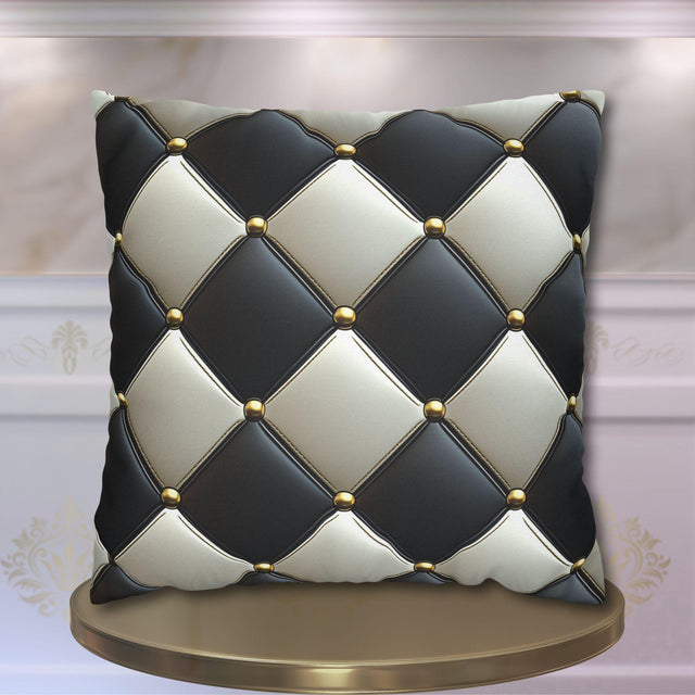 Racing Flag Checkered Pillow Cover: Black & White Cushion for Mancave, Office, Game Room Decor
