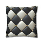 Racing Flag Checkered Pillow Cover: Black & White Cushion for Mancave, Office, Game Room Decor