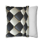 Racing Flag Checkered Pillow Cover: Black & White Cushion for Mancave, Office, Game Room Decor