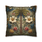 William Morris Tropical Palm Pillow Cover: Exotic Floral Cushion