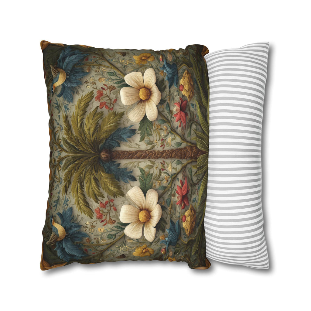 William Morris Tropical Palm Pillow Cover: Exotic Floral Cushion