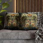 William Morris Inspired Tropical Palm Tree Pillow Cover: Sunset Coastal Botanical Cushion Decor