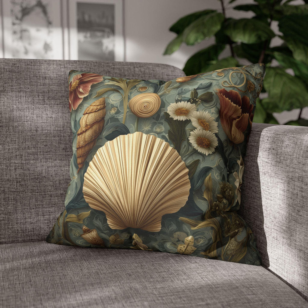 William Morris Seashell Pillow Cover: Coastal Cottage Cushion