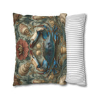 William Morris Inspired Blue Crab Coastal Pillow Cover: Maryland Nautical Charm for Home Decor