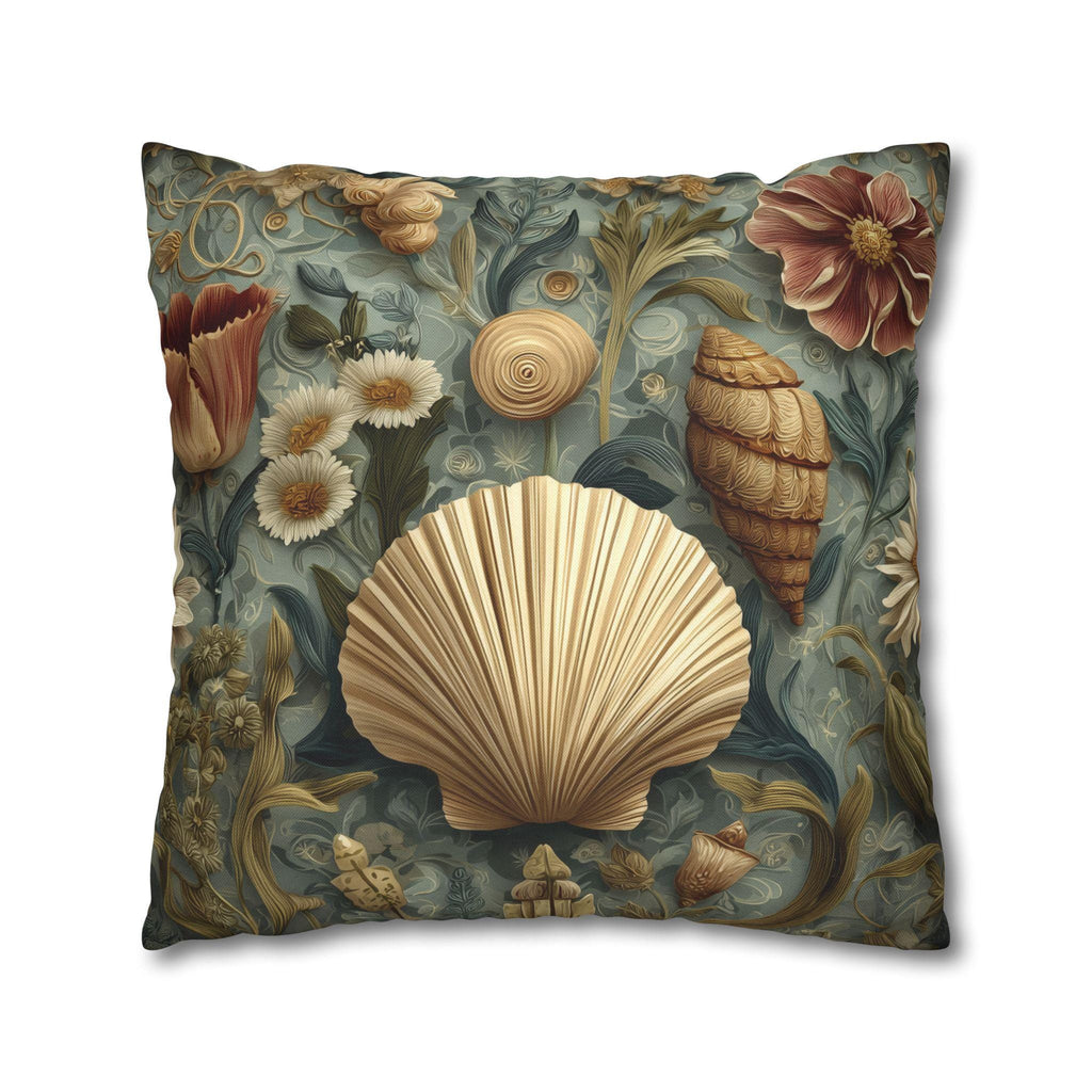 William Morris Seashell Pillow Cover: Coastal Cottage Cushion