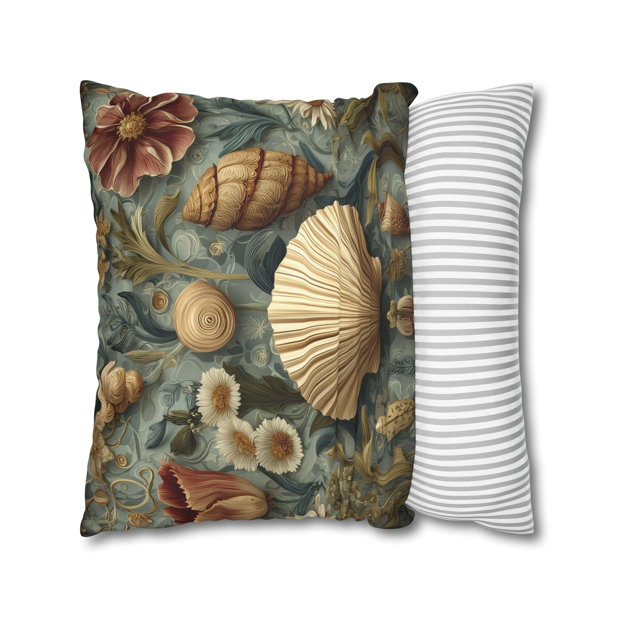 William Morris Seashell Pillow Cover: Coastal Cottage Cushion