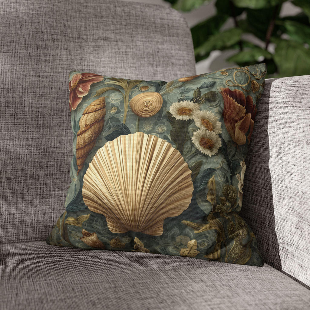 William Morris Seashell Pillow Cover: Coastal Cottage Cushion