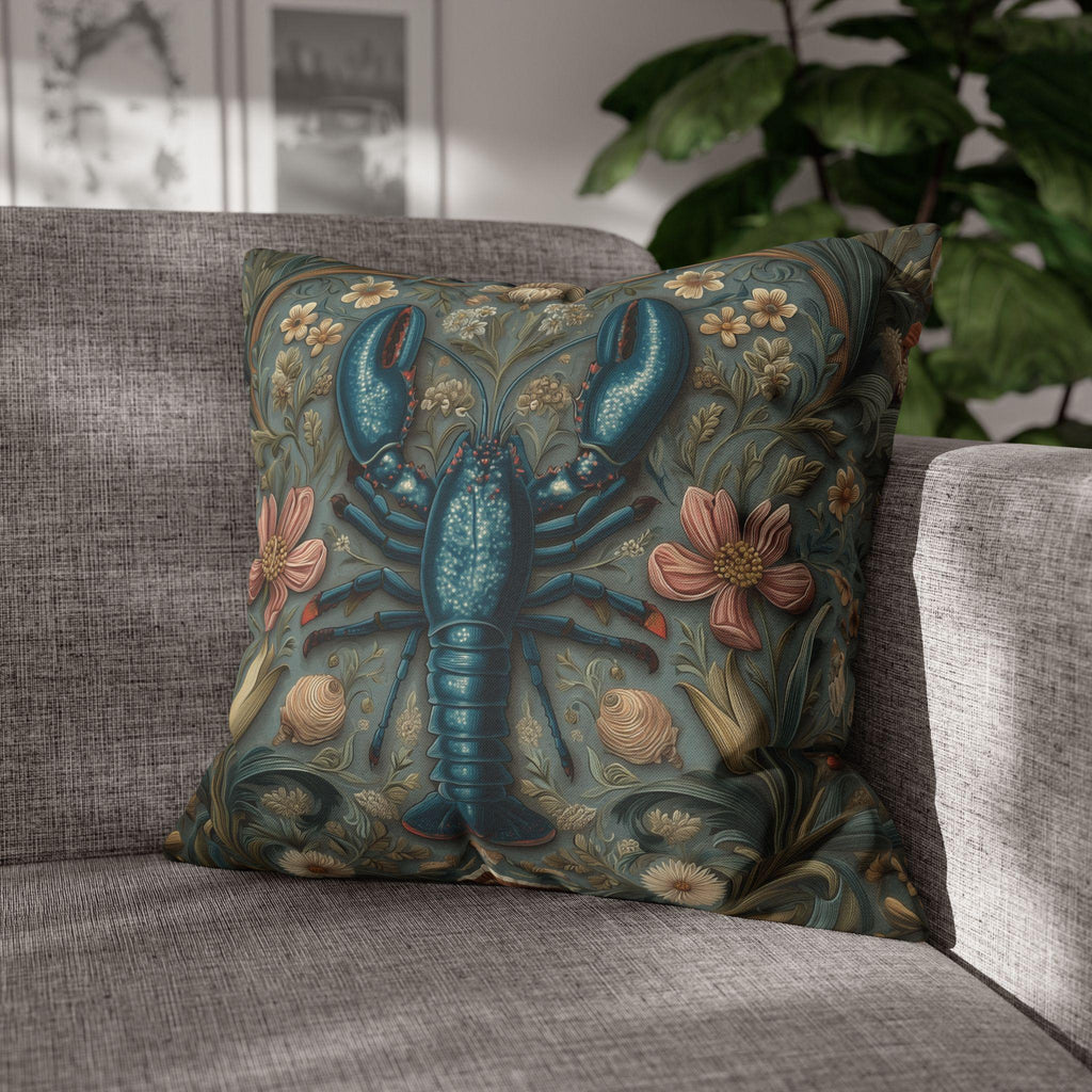 William Morris Lobster Pillow Cover: Coastal Maine Decor
