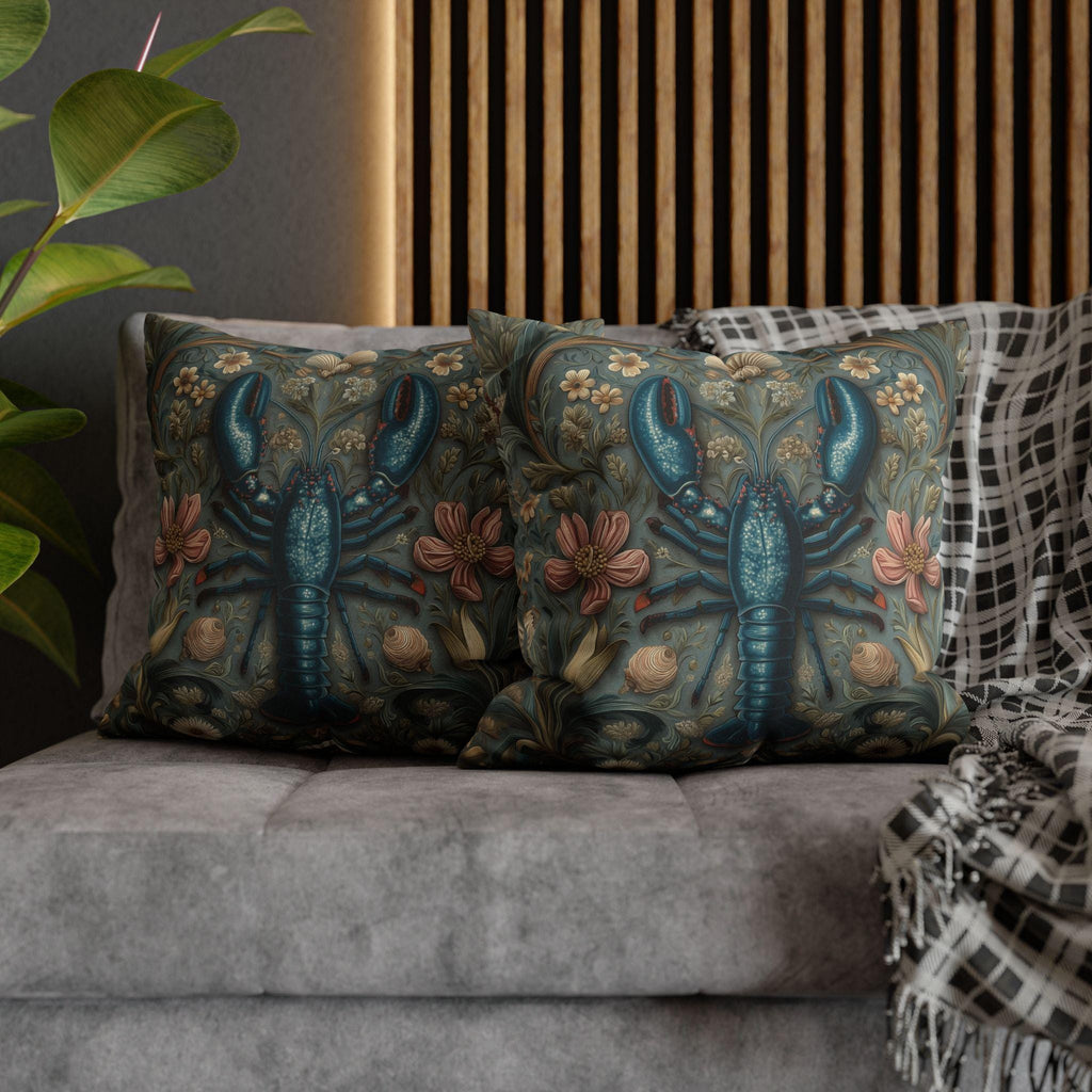 William Morris Lobster Pillow Cover: Coastal Maine Decor
