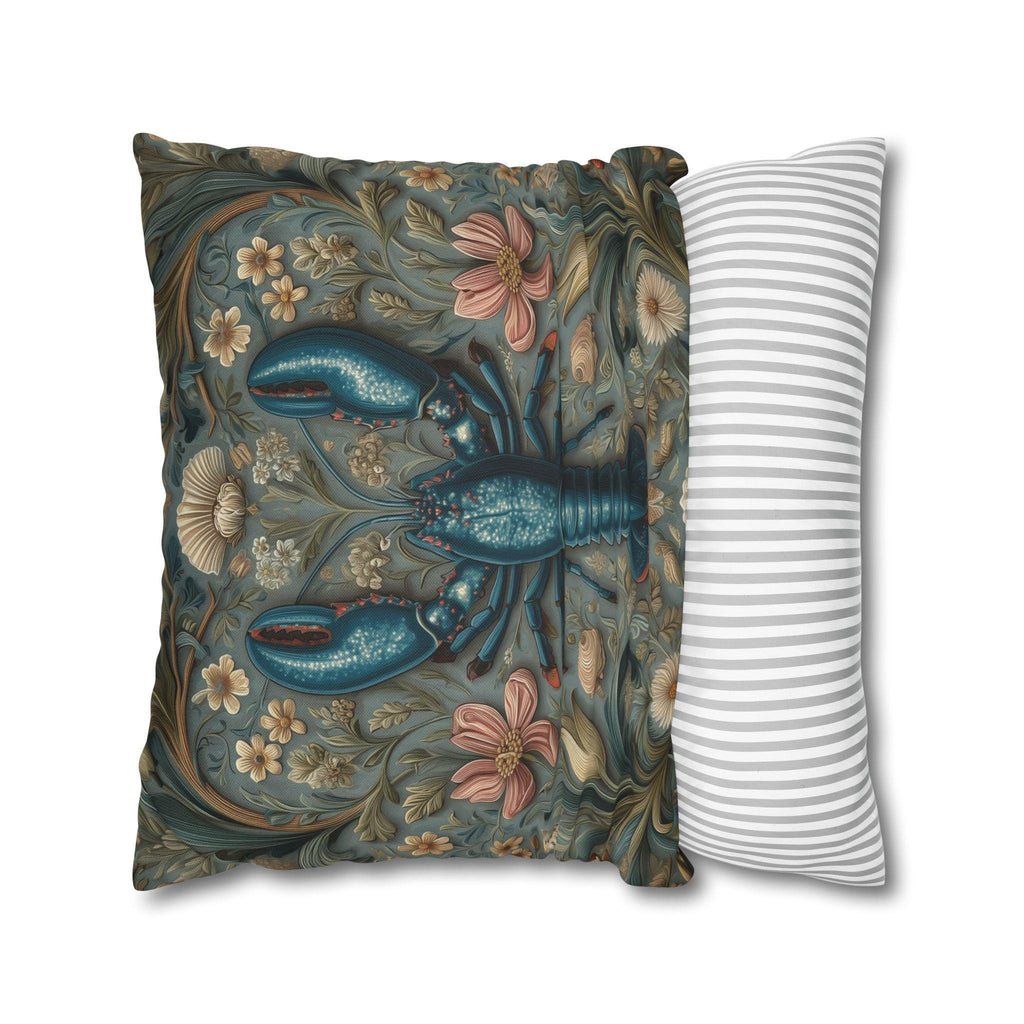 William Morris Lobster Pillow Cover: Coastal Maine Decor