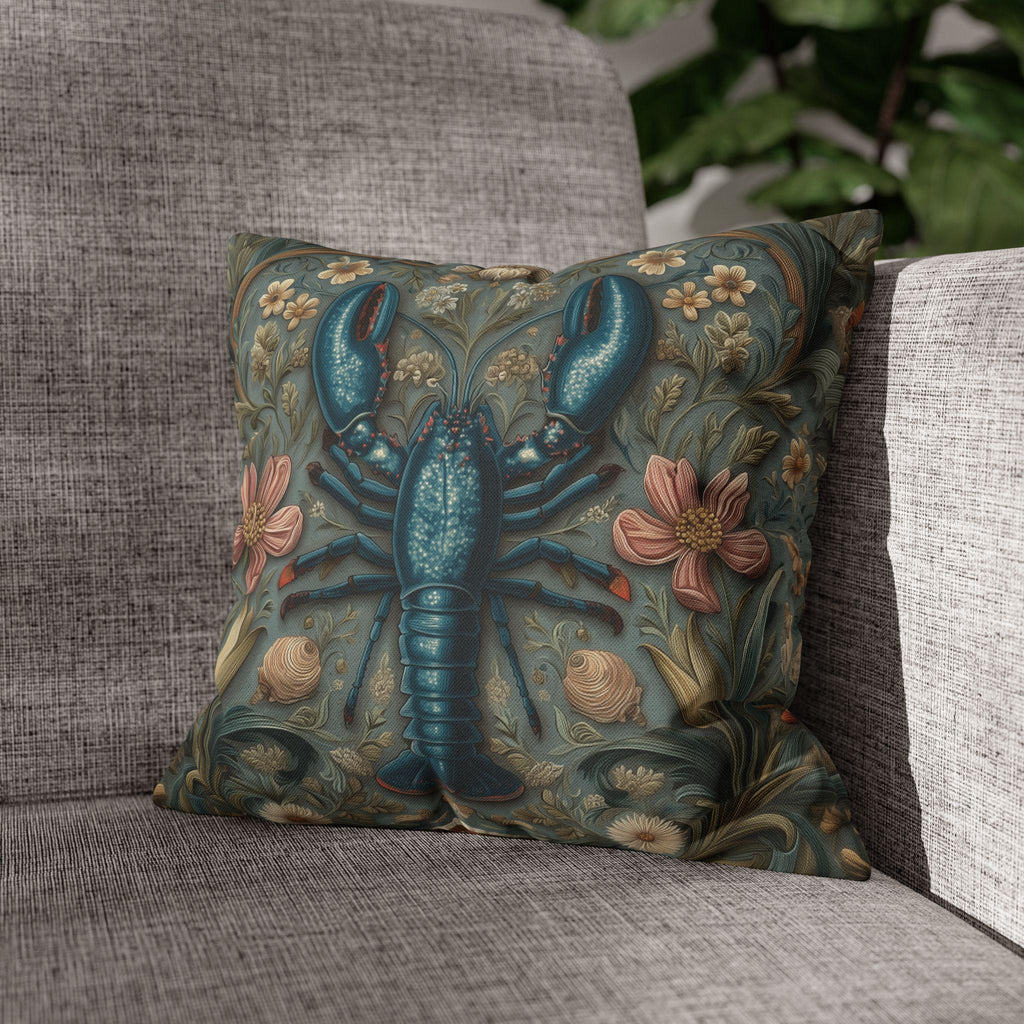 William Morris Lobster Pillow Cover: Coastal Maine Decor