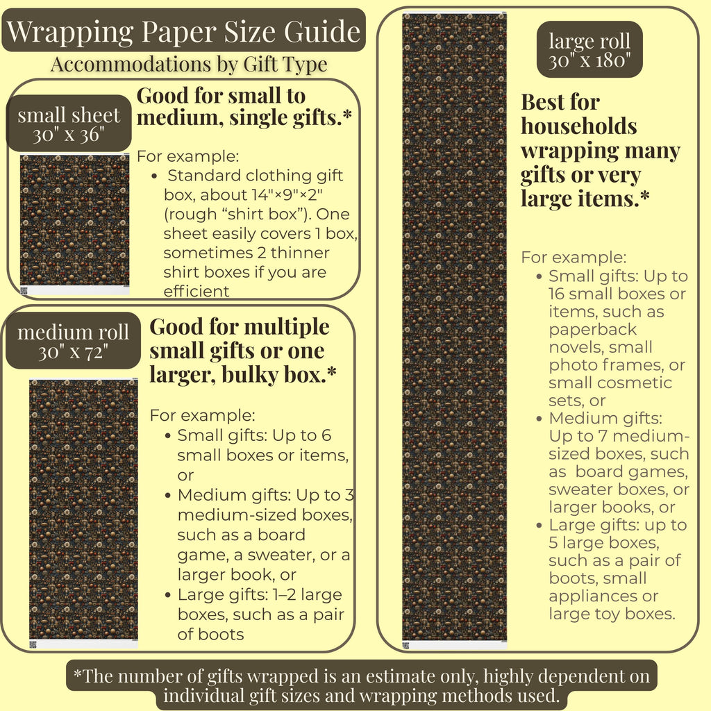 William Morris Christmas Wrapping Paper: Nutcracker, Botanical Vintage Style