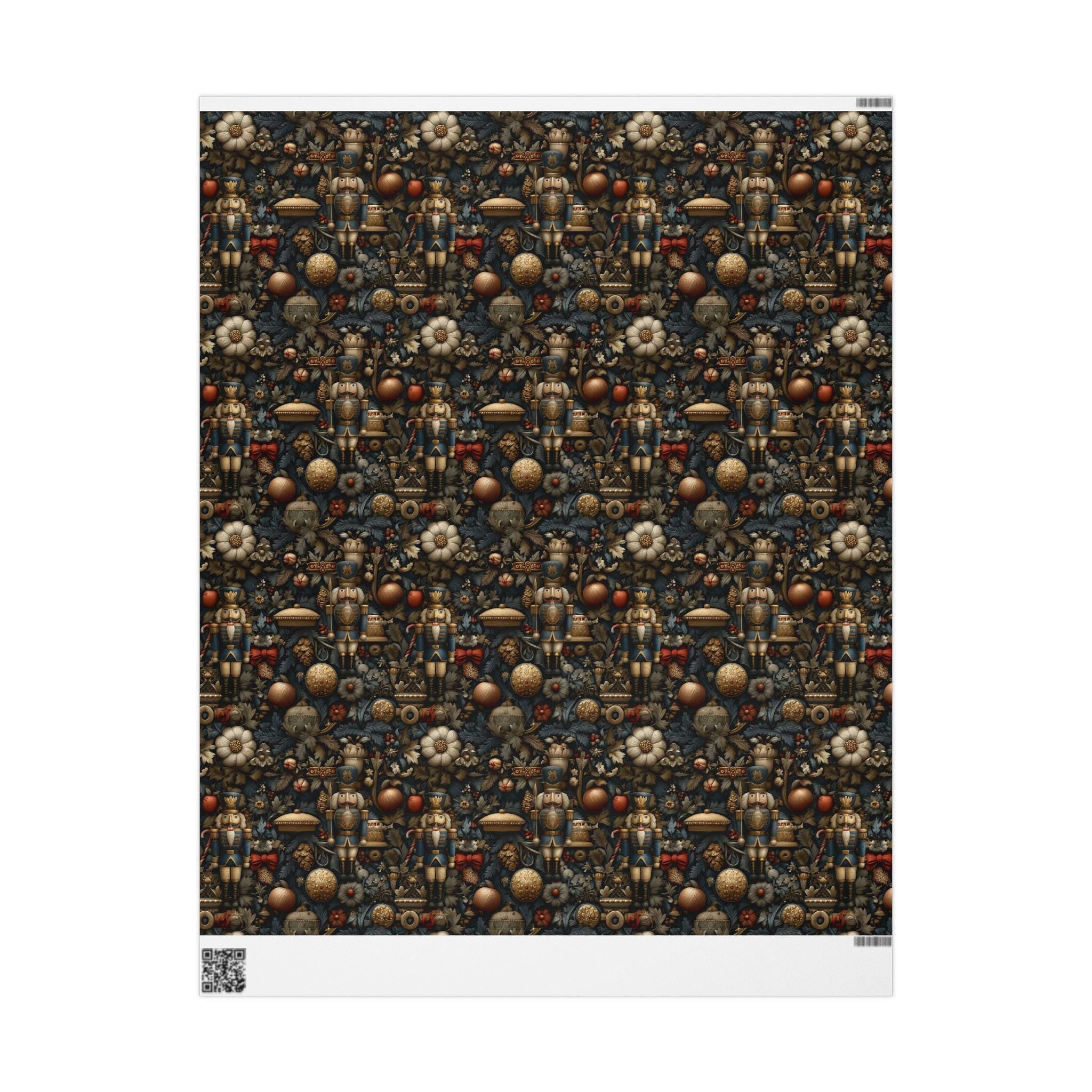 William Morris Christmas Wrapping Paper: Nutcracker, Botanical Vintage Style