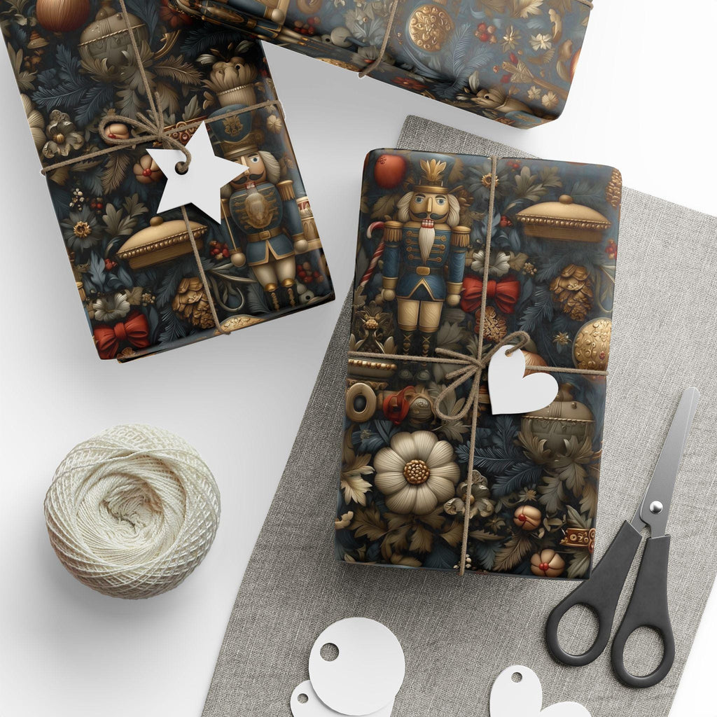 William Morris Christmas Wrapping Paper: Nutcracker, Botanical Vintage Style