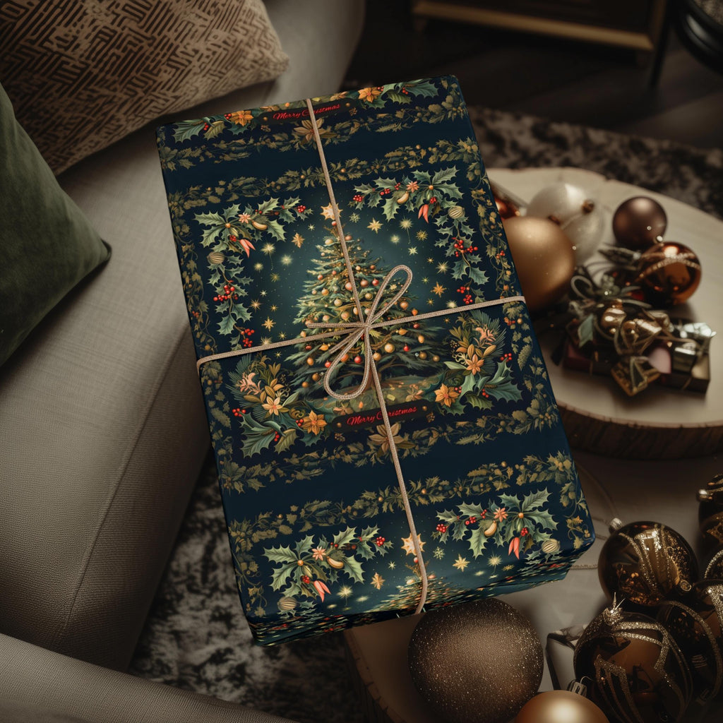 William Morris Christmas Wrapping Paper: Vintage Style Tree & Botanical Gift Wrap
