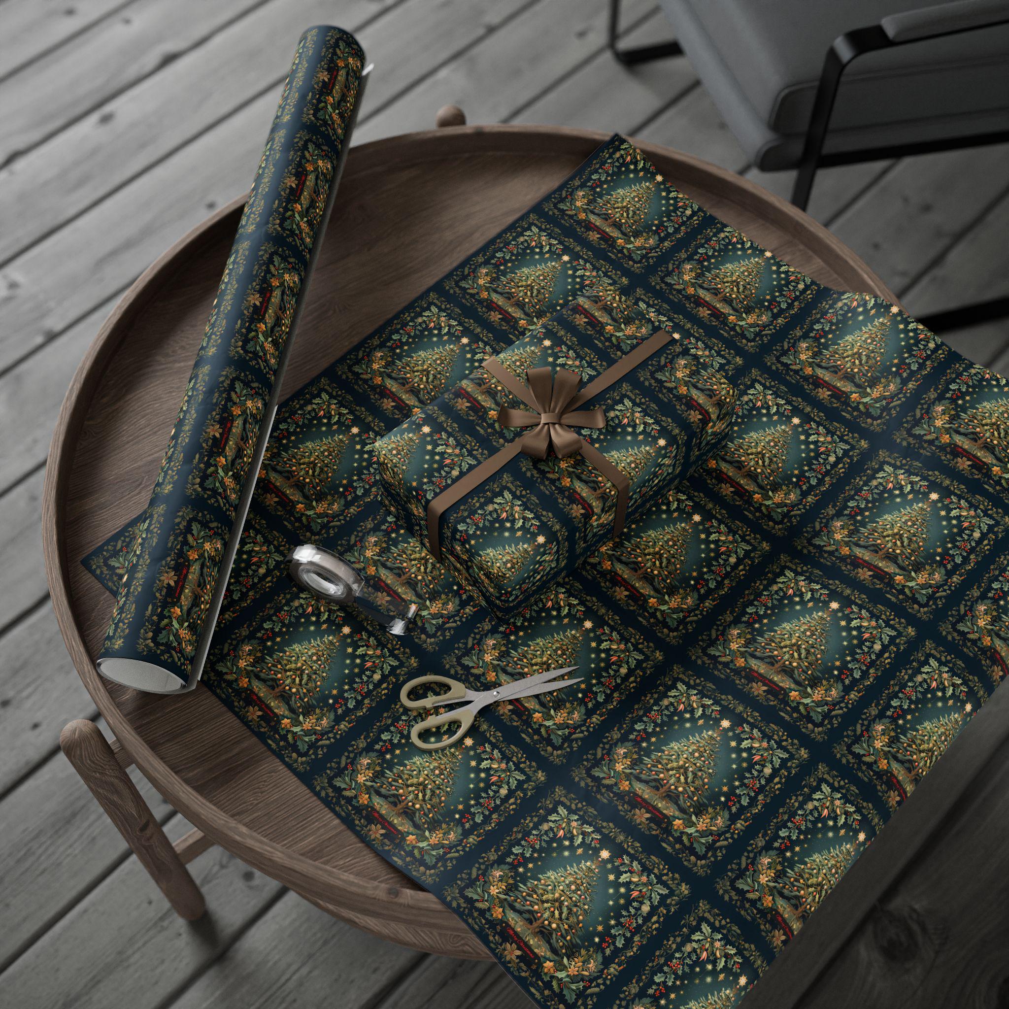 William Morris Christmas Wrapping Paper: Vintage Style Tree & Botanical Gift Wrap