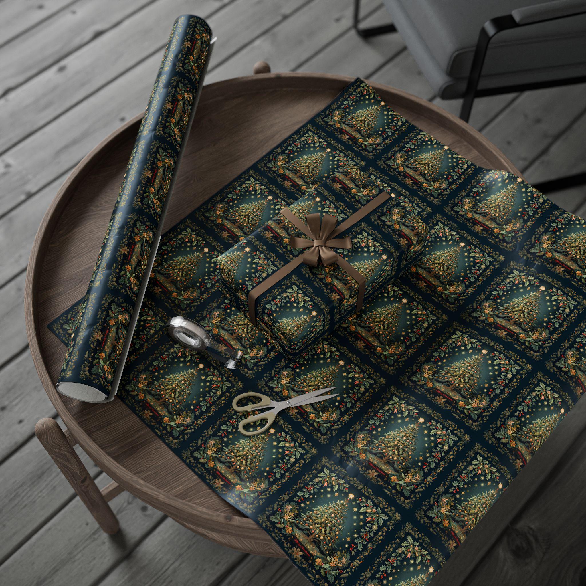 William Morris Christmas Wrapping Paper: Vintage Style Tree & Botanical Gift Wrap