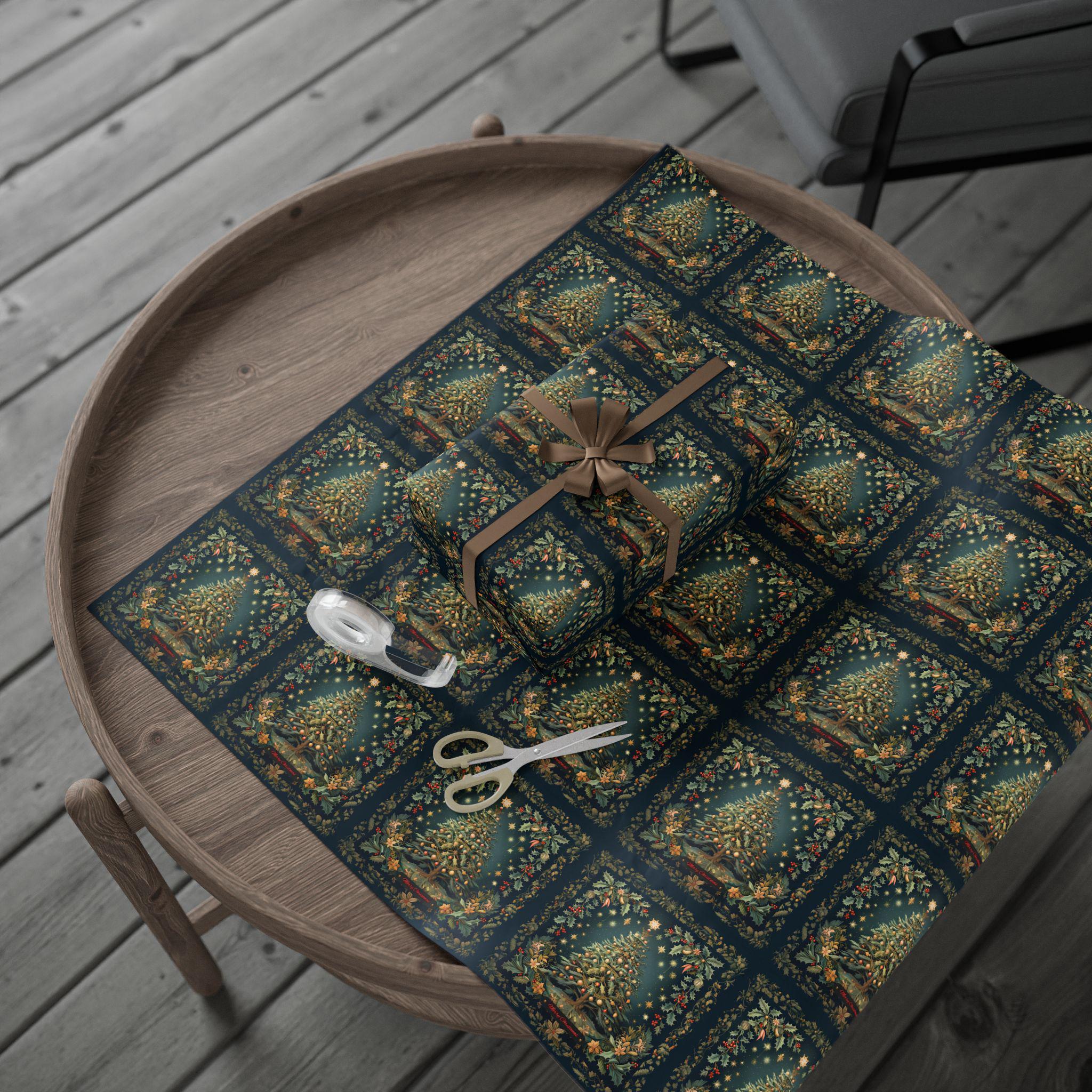 William Morris Christmas Wrapping Paper: Vintage Style Tree & Botanical Gift Wrap