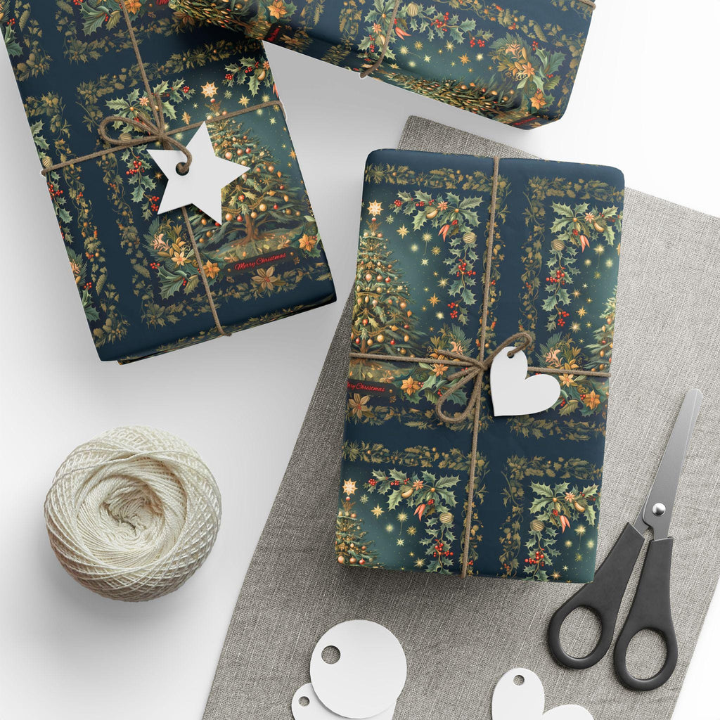 William Morris Christmas Wrapping Paper: Vintage Style Tree & Botanical Gift Wrap